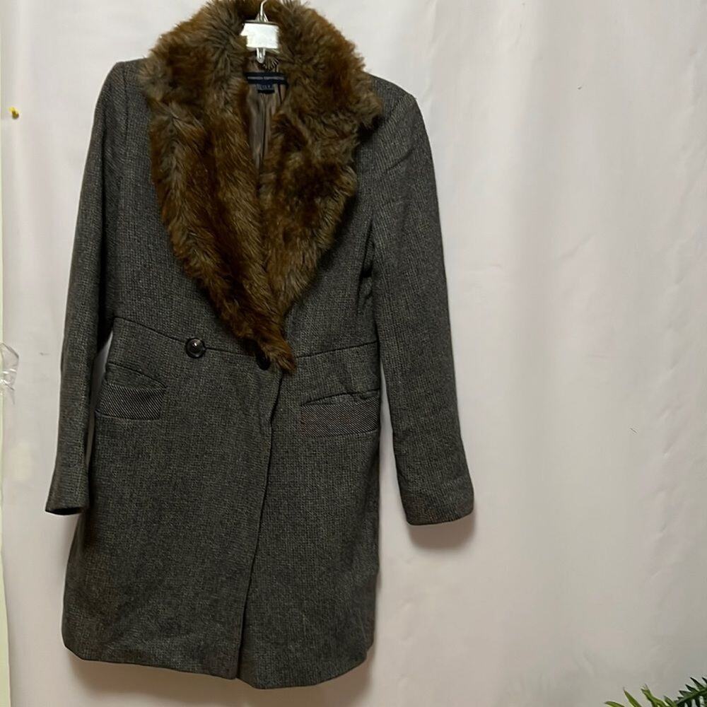 FRENCH‎ CONNECTION TWEED WOOL BLEND COAT SIZE 6